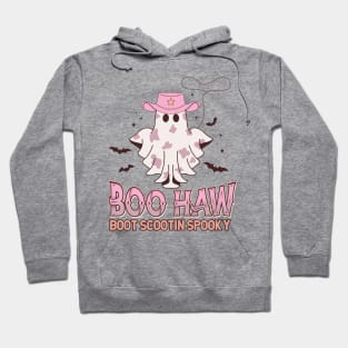 Boo Haw Cowgirl Boot Scootin Spooky Funny Western Halloween Hoodie